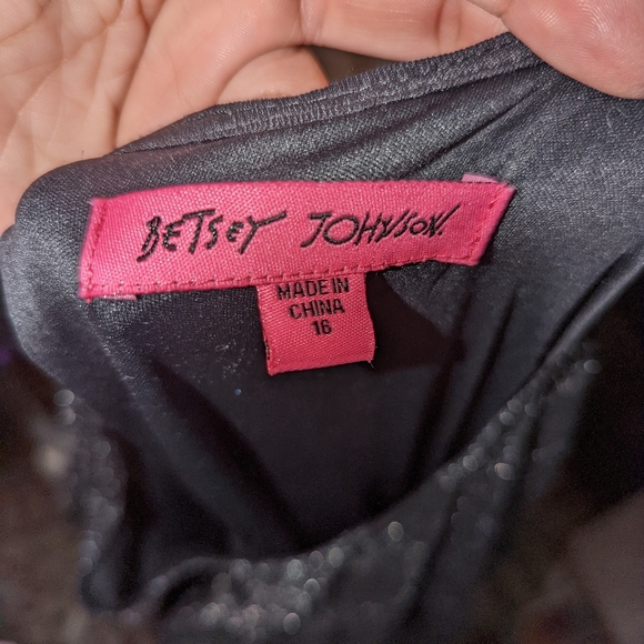 Betsey Johnson Size 16 Metallic Polka Dot Fit and Flare Mini Dress - Picture 4 of 4